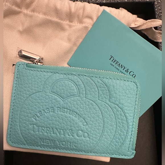 Tiffany & Co. Handbags - Tiffany & Co. Tiffany Blue Leather Zippered Wallet (slim)